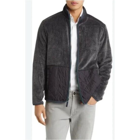 Tommy Bahama Men's Sz XL North Cascade Full Zip Quilted Fleece Jacket in Gray - Picture 1 of 13
